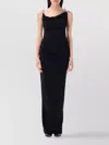 Coperni Draped Bodice Knee Length Dress With Twist Detail In Black
