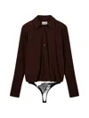 Coperni Draped Boxy Bodysuit In Red