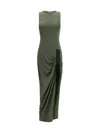 Coperni Draped Polyester Dress In Green