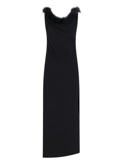 Coperni Draped Maxi Dress In Black