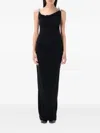 Coperni Stretch Jersey Maxi Dress With Decorative Clips In Black