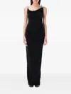 Coperni Draped Bodice Knee Length Dress With Twist Detail In Black