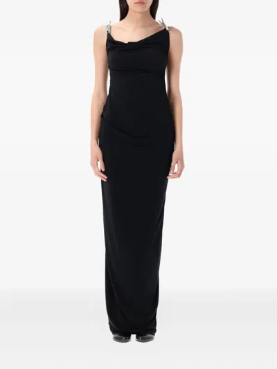 Coperni Knee Length Dress Cowl Neck In Black