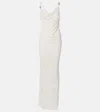 Coperni Draped Open-back Jersey Maxi Dress In White
