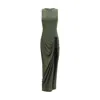 Coperni Draped Polyester Dress In Green