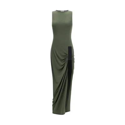 Coperni Draped Polyester Dress In Green