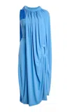 Coperni Draped Smock Mini Dress In Blue