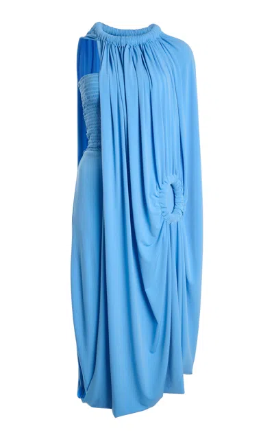 Coperni Draped Smock Mini Dress In Blue