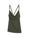 Coperni Draped Strap Logo Blouse In Green