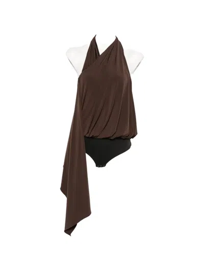 Coperni Draped Top In Brown