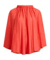 Coperni Asymmetric Draped Blouse In Red