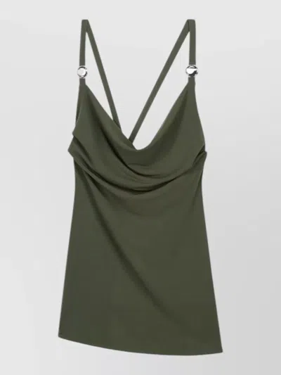 Coperni Draped Top Sleeves Asymmetric Hem Straps In Green