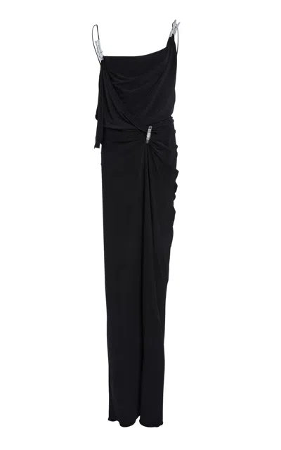 Coperni Draped Washing Clip Gala Dress In Black