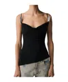 Coperni Draped Neckline Sleeveless Side Slit Top In Black