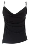 Coperni Draped Neckline Sleeveless Side Slit Top In Black