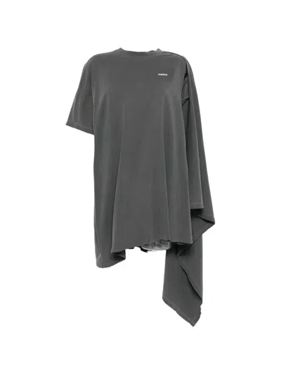 Coperni Drape-detail Mini Dress In Gray