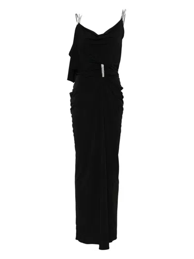 Coperni Drapped Clip Maxi Dress In Black