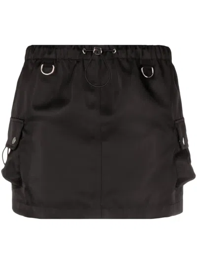 Coperni Straight Hem Drawstring Cargo Mini Skirt Skirt In Black