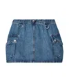 Coperni Denim Skirt With Frontal Logo Patch In Blue