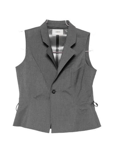 Coperni Drawstring-waist Buttoned Gilet In Black