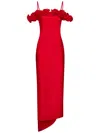 Coperni Off-shoulder Ruffle Column Gown