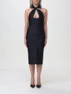 Coperni Open Chest Stretch Jersey Midi Dress In Blue