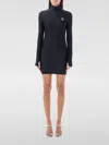 Coperni High Neck Fitted Jersey Mini Dress In 黑色