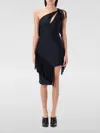 Coperni Asymmetric Fringed Mini Dress In Schwarz