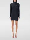 Coperni High Neck Fitted Jersey Mini Dress In Schwarz