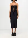 Coperni Knot Gala Midi Black Dress With Adjustable Knots In Stretch Jersey Woman In Schwarz