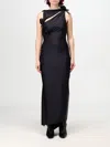 Coperni Asymmetrical Black Dress With Flowers In Schwarz
