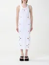 Coperni Petal Embroidered Tank Dress Woman White In Weiss