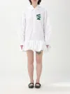 Coperni Gathered Hem Shirt Dress In Weiss