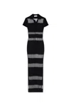 Coperni Gestreiftes Polokleid In Blk Black