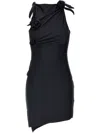 Coperni Asymmetrical Flower Mini Dress Woman Black