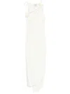 Coperni Knee Length Dress Floral Embellishments In White