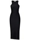 Coperni Embellished Satin-jersey Midi Dress In Black
