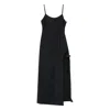 Coperni Side-split Strap Midi Dress In Black
