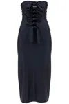 Coperni Knot Gala Midi Black Dress With Adjustable Knots In Stretch Jersey Woman In Black