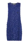 Coperni Floral Lace Dress In Blue