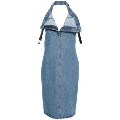 Coperni Open-back Midi Dress In Blue