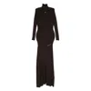 Coperni Ribbed Cut-out Dress In Brown