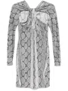 Coperni Knee Length Dress With Asymmetric Neck In Snake Print