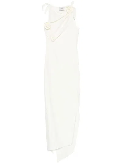 Coperni Knee Length Dress Floral Embellishments In White