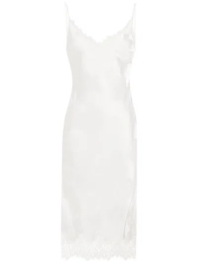 Coperni Cymatics Floral-jacquard Slip Dress In White