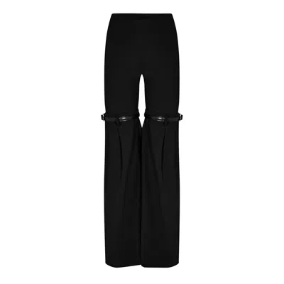 Coperni Elastic Waist Flared Trousers In Black