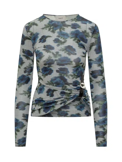 Coperni Elegant Mini Top With Artistic Print In Print Blue