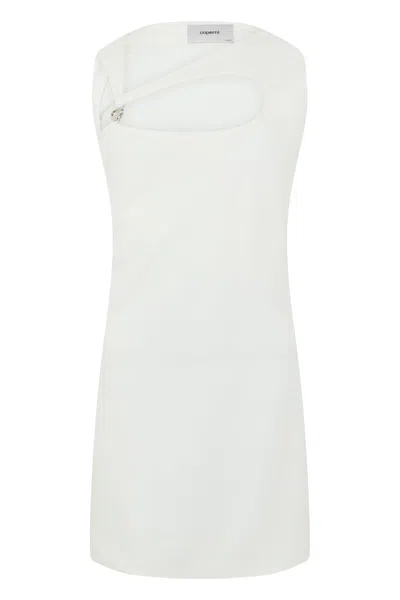 Coperni Elegant Sleeveless Mini Dress With Wide Neckline In White
