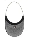 Coperni Embellished Fabric Ring Swipe Shoulder Bag In Black