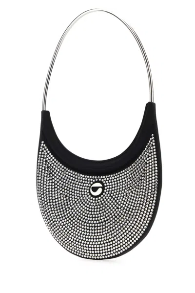 Coperni Embellished Fabric Ring Swipe Shoulder Bag In Black